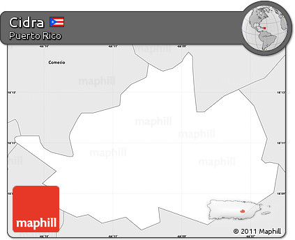 Silver Style Simple Map of Cidra
