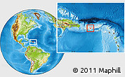 Physical Location Map of Coamo, highlighted country, within the entire country