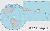 Gray Location Map of Culebra, within the entire country