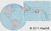 Gray Location Map of Culebra, hill shading
