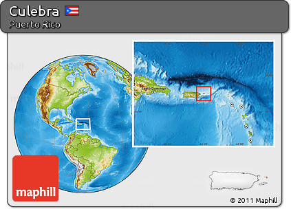 Physical Location Map of Culebra