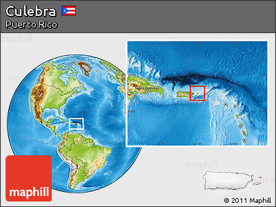 Physical Location Map of Culebra