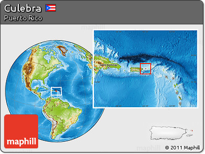 Physical Location Map of Culebra