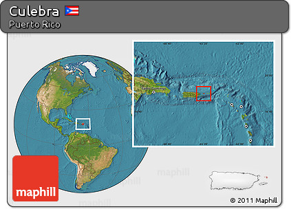 Satellite Location Map of Culebra