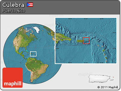 Satellite Location Map of Culebra