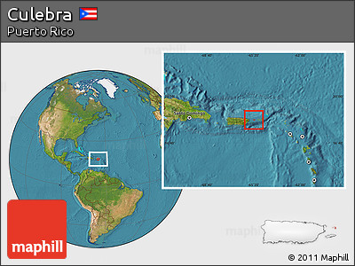 Satellite Location Map of Culebra