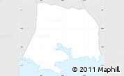 Silver Style Simple Map of Guánica
