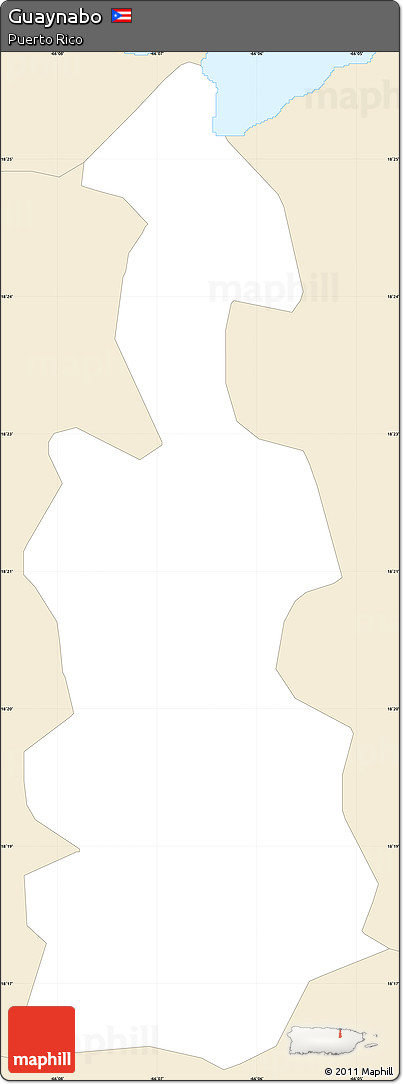 Classic Style Simple Map of Guaynabo
