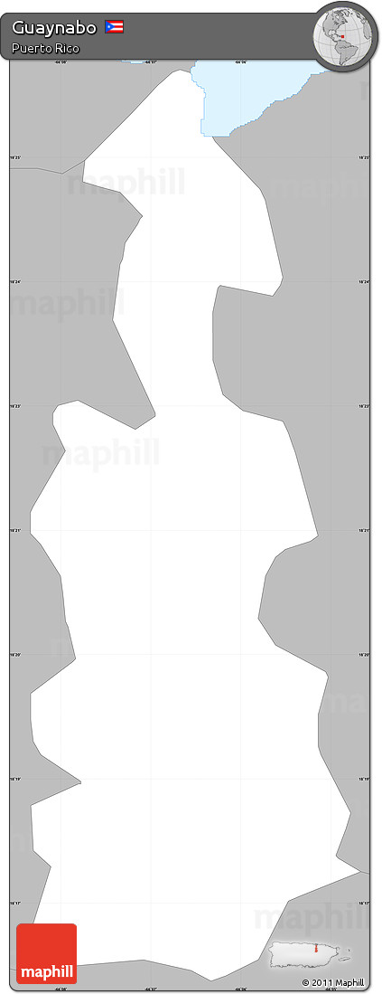 Gray Simple Map of Guaynabo