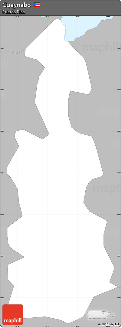 Gray Simple Map of Guaynabo