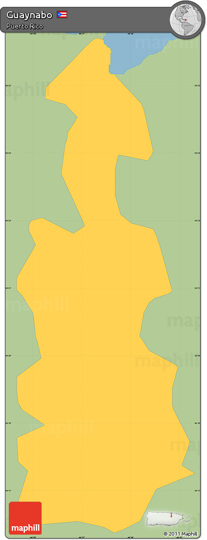 Savanna Style Simple Map of Guaynabo, single color outside