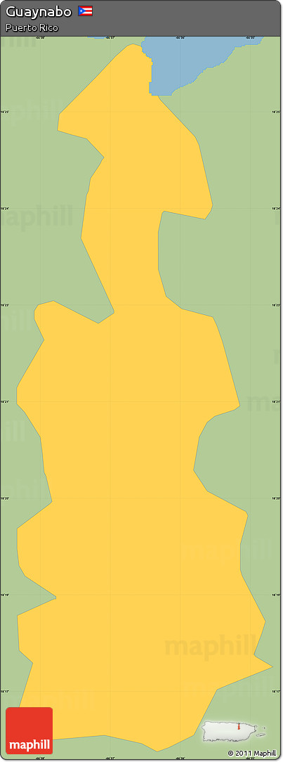 Savanna Style Simple Map of Guaynabo, single color outside
