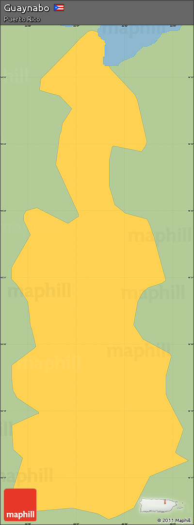 Savanna Style Simple Map of Guaynabo, single color outside