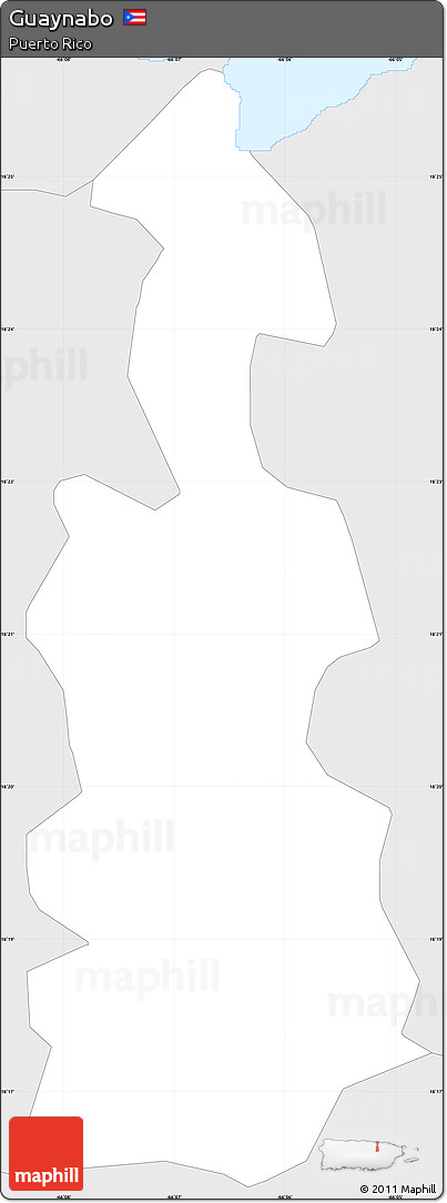 Silver Style Simple Map of Guaynabo