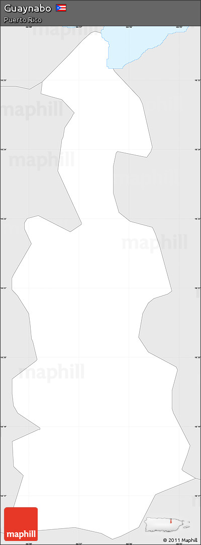 Silver Style Simple Map of Guaynabo