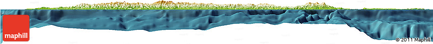 Physical Horizon Map of Puerto Rico, single color outside, satellite sea