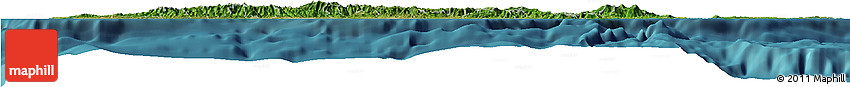 Satellite Horizon Map of Puerto Rico, single color outside