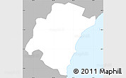Gray Simple Map of Humacao, single color outside