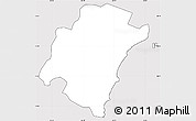 Silver Style Simple Map of Humacao, cropped outside