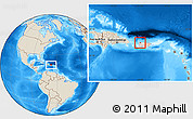 Shaded Relief Location Map of Isabela, highlighted country