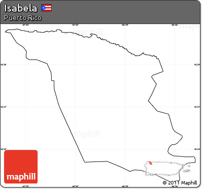 Blank Simple Map of Isabela, cropped outside