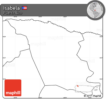 Blank Simple Map of Isabela, no labels