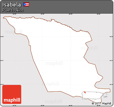 Classic Style Simple Map of Isabela, cropped outside