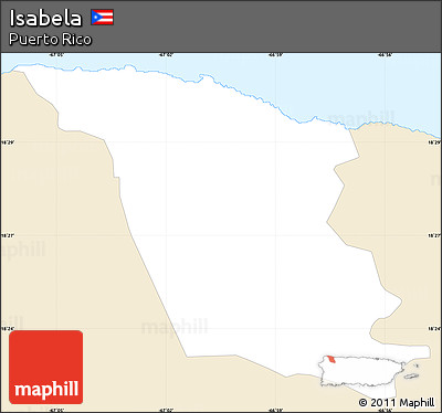 Classic Style Simple Map of Isabela, single color outside