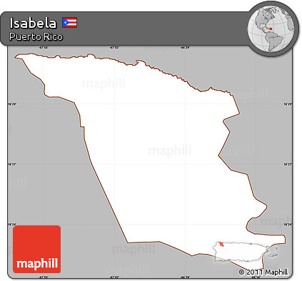 Gray Simple Map of Isabela, cropped outside