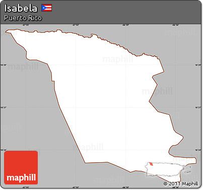 Gray Simple Map of Isabela, cropped outside