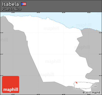 Gray Simple Map of Isabela, single color outside