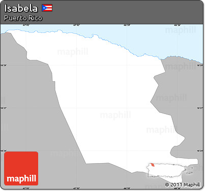 Gray Simple Map of Isabela, single color outside