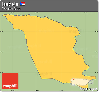 Savanna Style Simple Map of Isabela, cropped outside