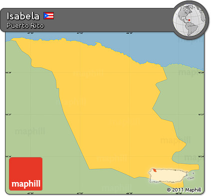 Savanna Style Simple Map of Isabela, single color outside