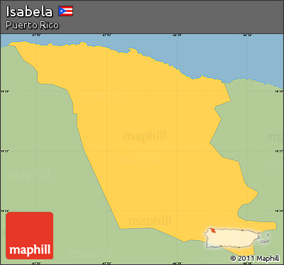 Savanna Style Simple Map of Isabela, single color outside