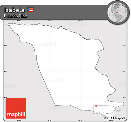 Silver Style Simple Map of Isabela, cropped outside