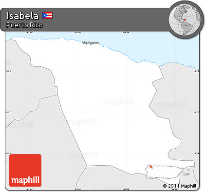 Silver Style Simple Map of Isabela