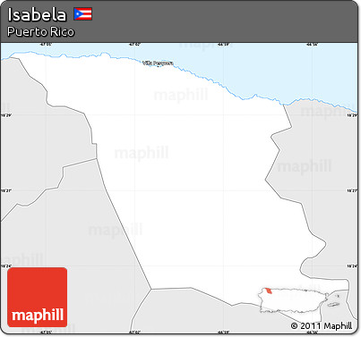 Silver Style Simple Map of Isabela