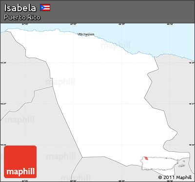 Silver Style Simple Map of Isabela