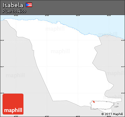 Silver Style Simple Map of Isabela, single color outside
