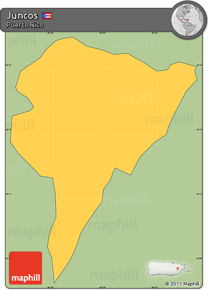 Savanna Style Simple Map of Juncos, cropped outside