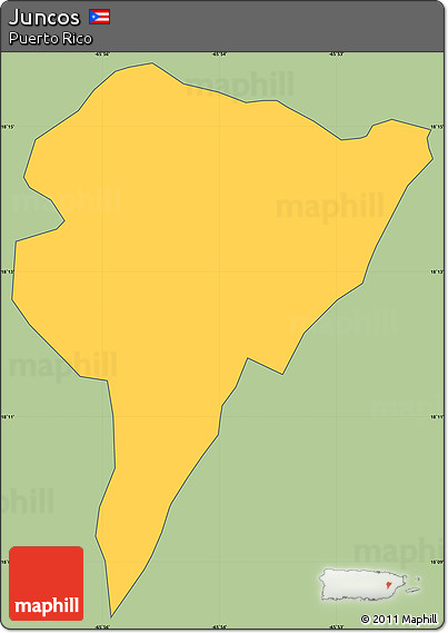 Savanna Style Simple Map of Juncos, cropped outside