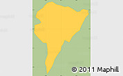Savanna Style Simple Map of Juncos, single color outside