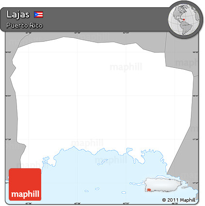 Gray Simple Map of Lajas
