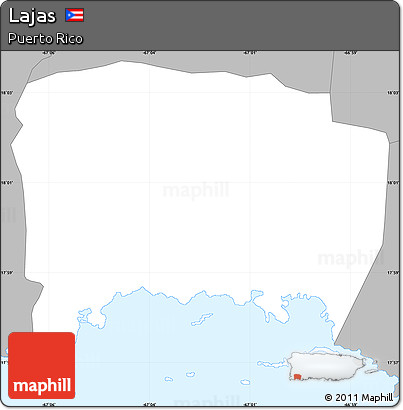 Gray Simple Map of Lajas