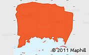 Political Simple Map of Lajas, single color outside