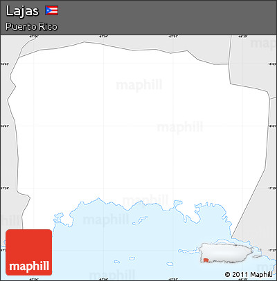 Silver Style Simple Map of Lajas