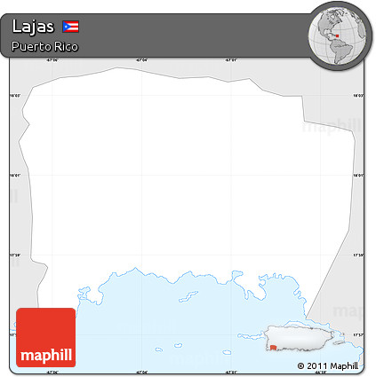 Silver Style Simple Map of Lajas, single color outside