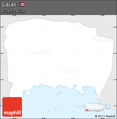 Silver Style Simple Map of Lajas, single color outside