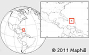 Blank Location Map of Puerto Rico, within the entire continent